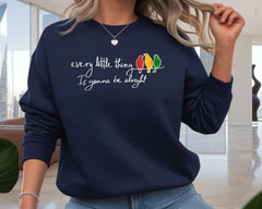 Music Sweatshirt: Every Little Thing 3 Birds Design, Gildan Heavyweight