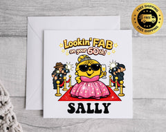 Personalised 60th Birthday Card: Lookin' Fab Design -Fast UK Shipping
