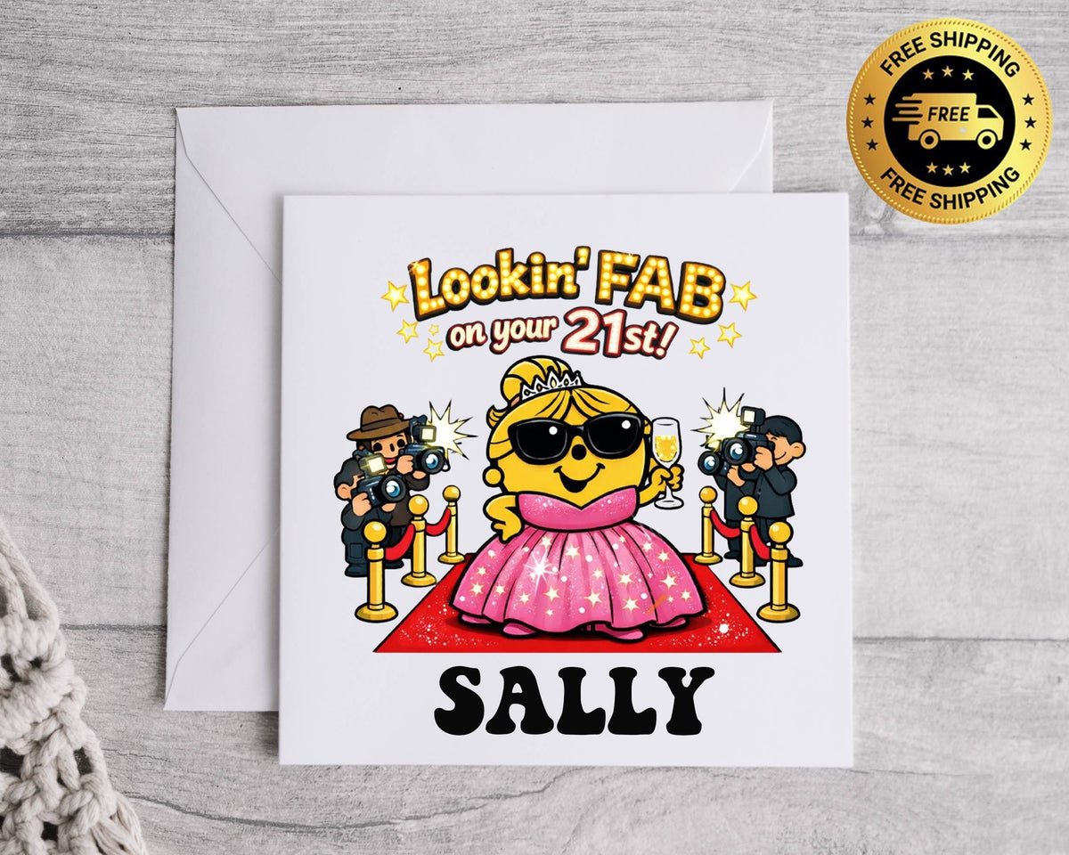 Personalised 21st Birthday Card: Lookin' Fab Design,Fast UK Postage