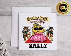 Personalised 21st Birthday Card: Lookin' Fab Design,Fast UK Postage