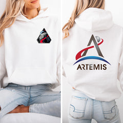 Moon Mission Hoodie: Artemis Design, Front& Back Design - Gildan Heavyweight