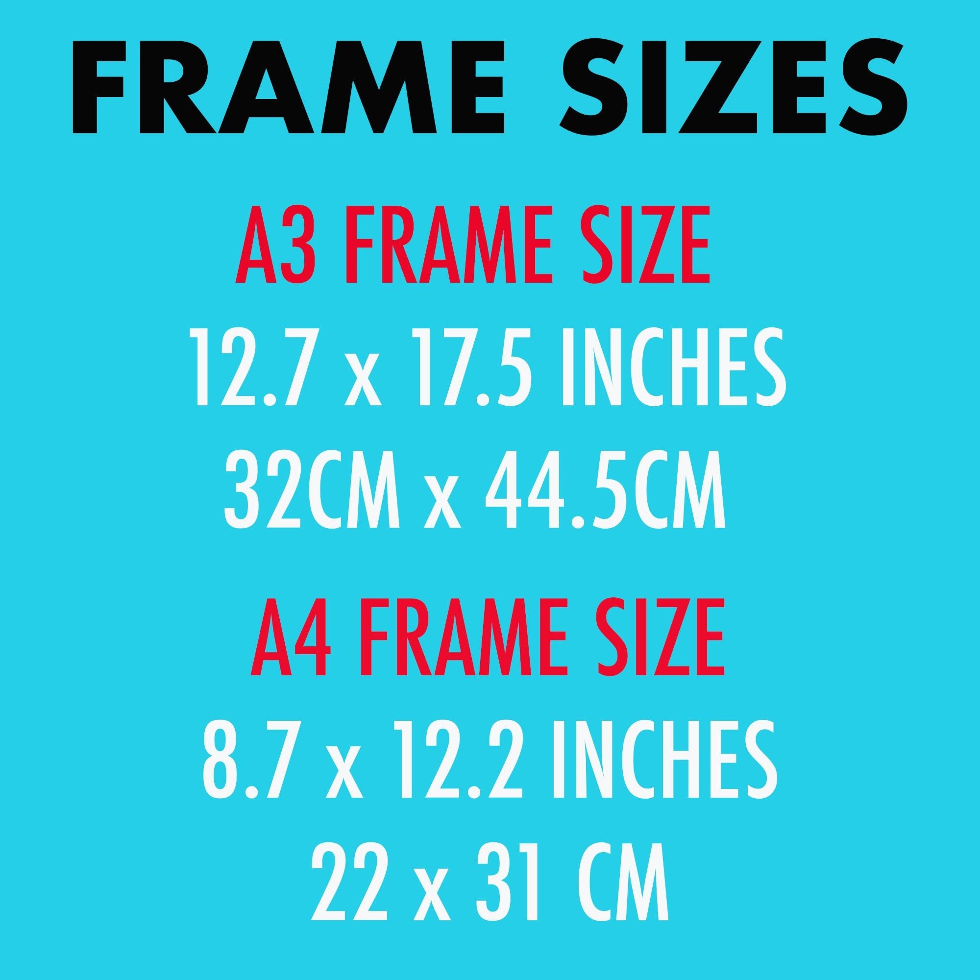 Framed Music Print Wall Art: Good Vibes Only Design - 2 Sizes A3 or A4