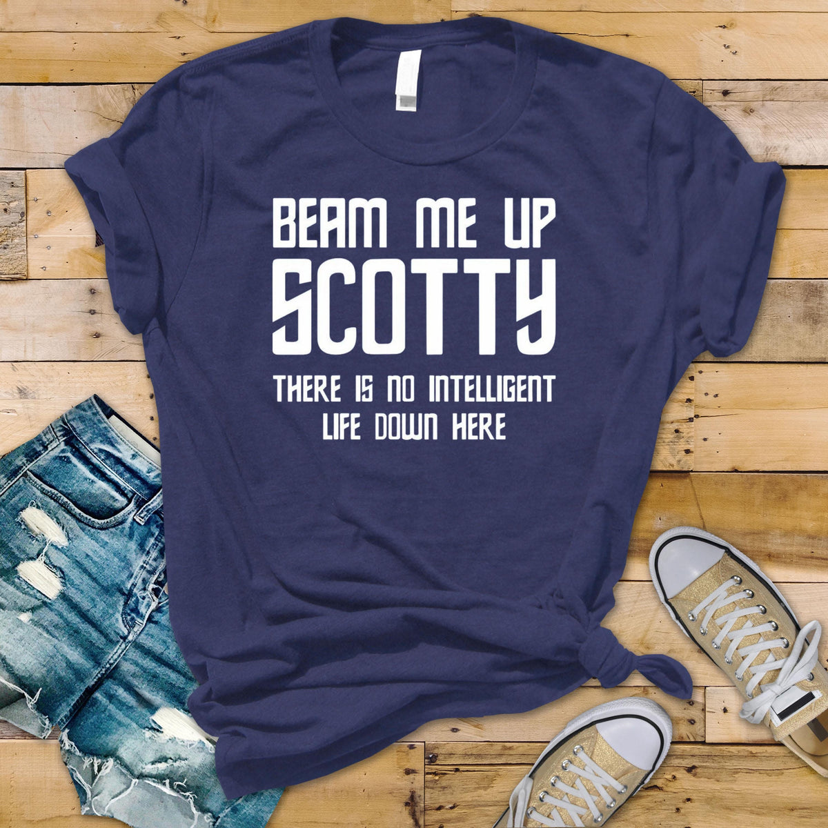 Sci-Fi Parody T-Shirt : Beam Me Up Design, Gildan Softstyle