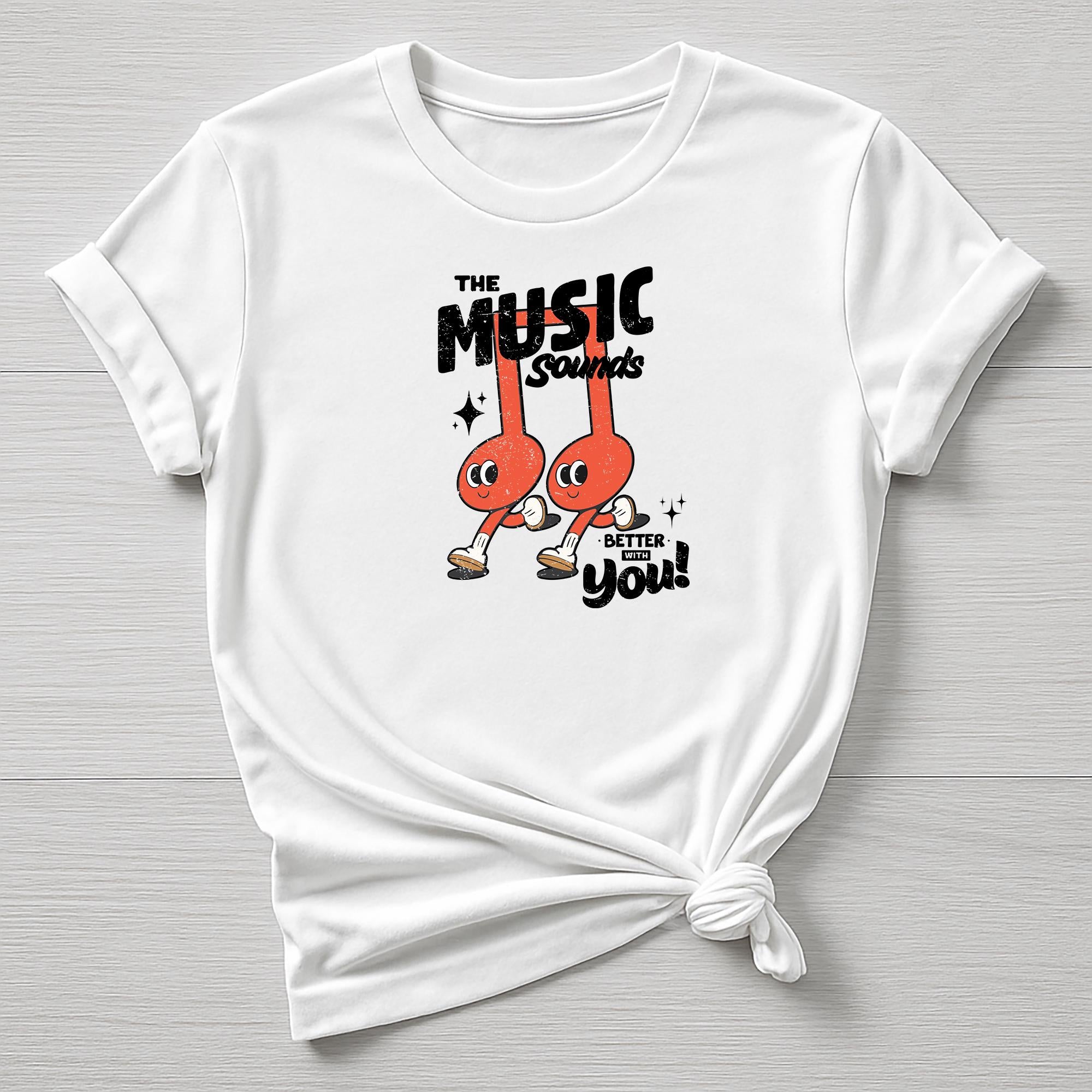 Music T-Shirt : The Music Sounds Better With You Design, Gildan Softstyle