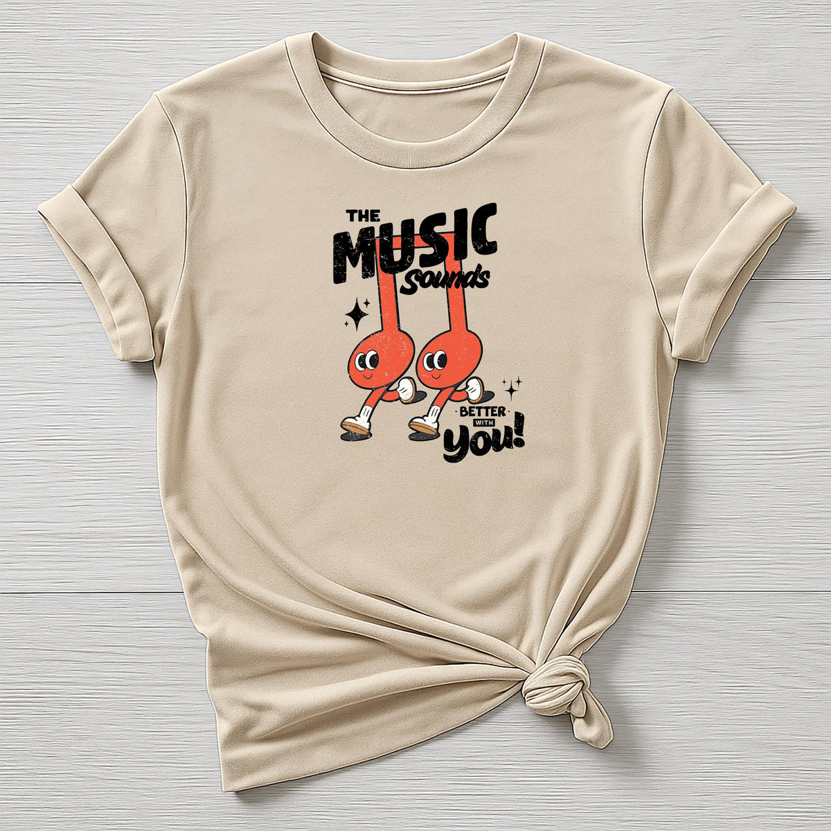 Music T-Shirt : The Music Sounds Better With You Design, Gildan Softstyle