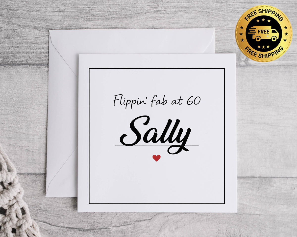 Personalised Ladies 60th Birthday Card, Flippin' Fab Design