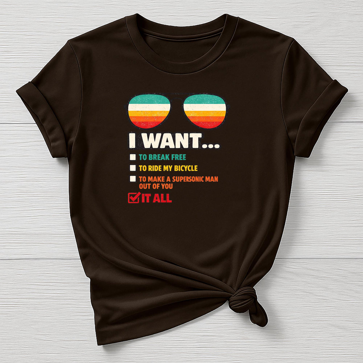 Music T-Shirt : I Want It All Design, Gildan Softstyle