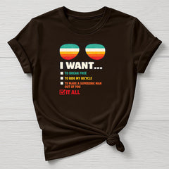 Music T-Shirt : I Want It All Design, Gildan Softstyle