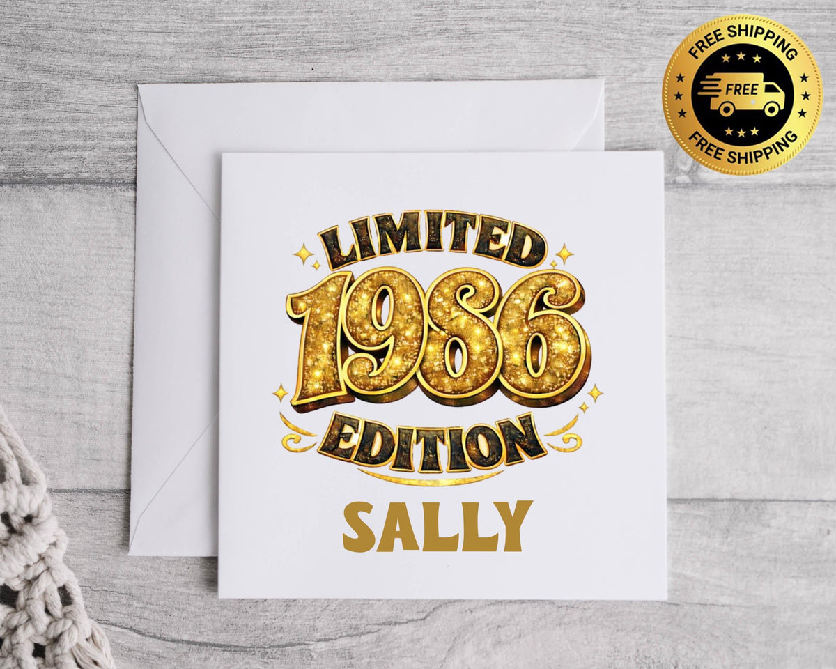 Personalised 40th Birthday Card: Limited Edition 1986 Design