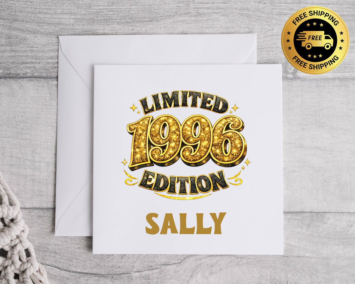 Personalised 30th Birthday Card: Limited Edition 1996 Design