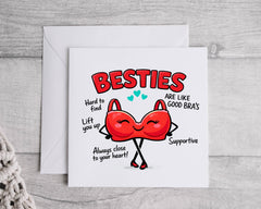 Bestie Birthday Card - Funny Bra Design - Custom print