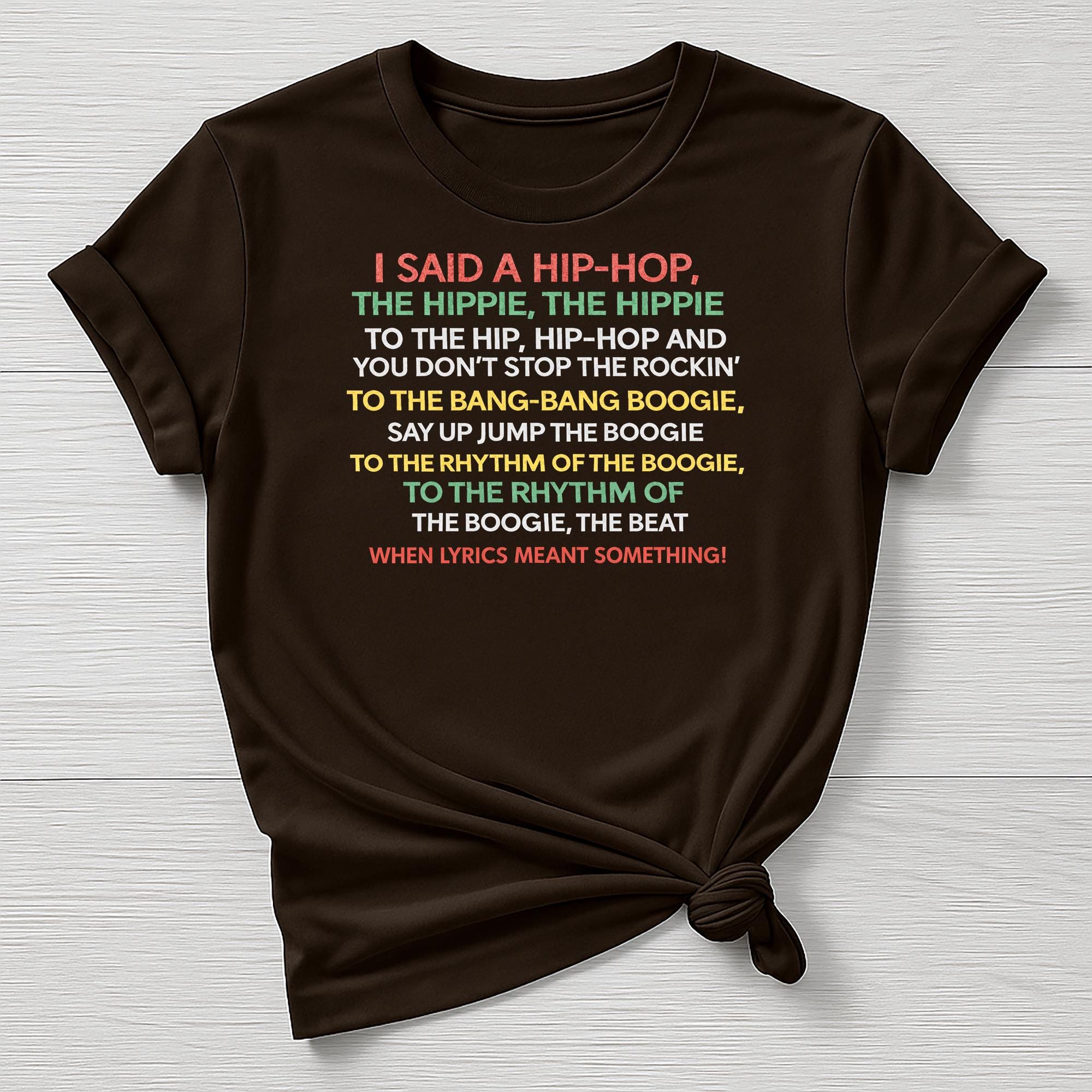 Music T-Shirt : Hip-Hop When Lyrics Meant Something Design, Gildan Softstyle