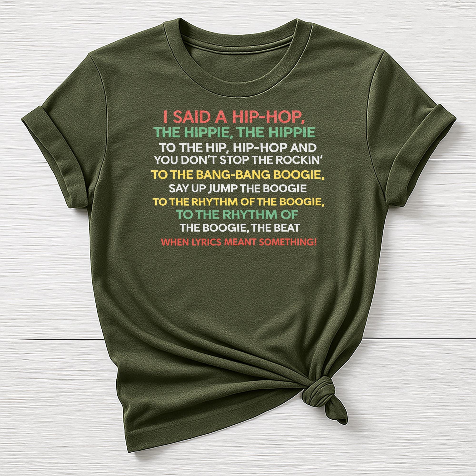 Music T-Shirt : Hip-Hop When Lyrics Meant Something Design, Gildan Softstyle