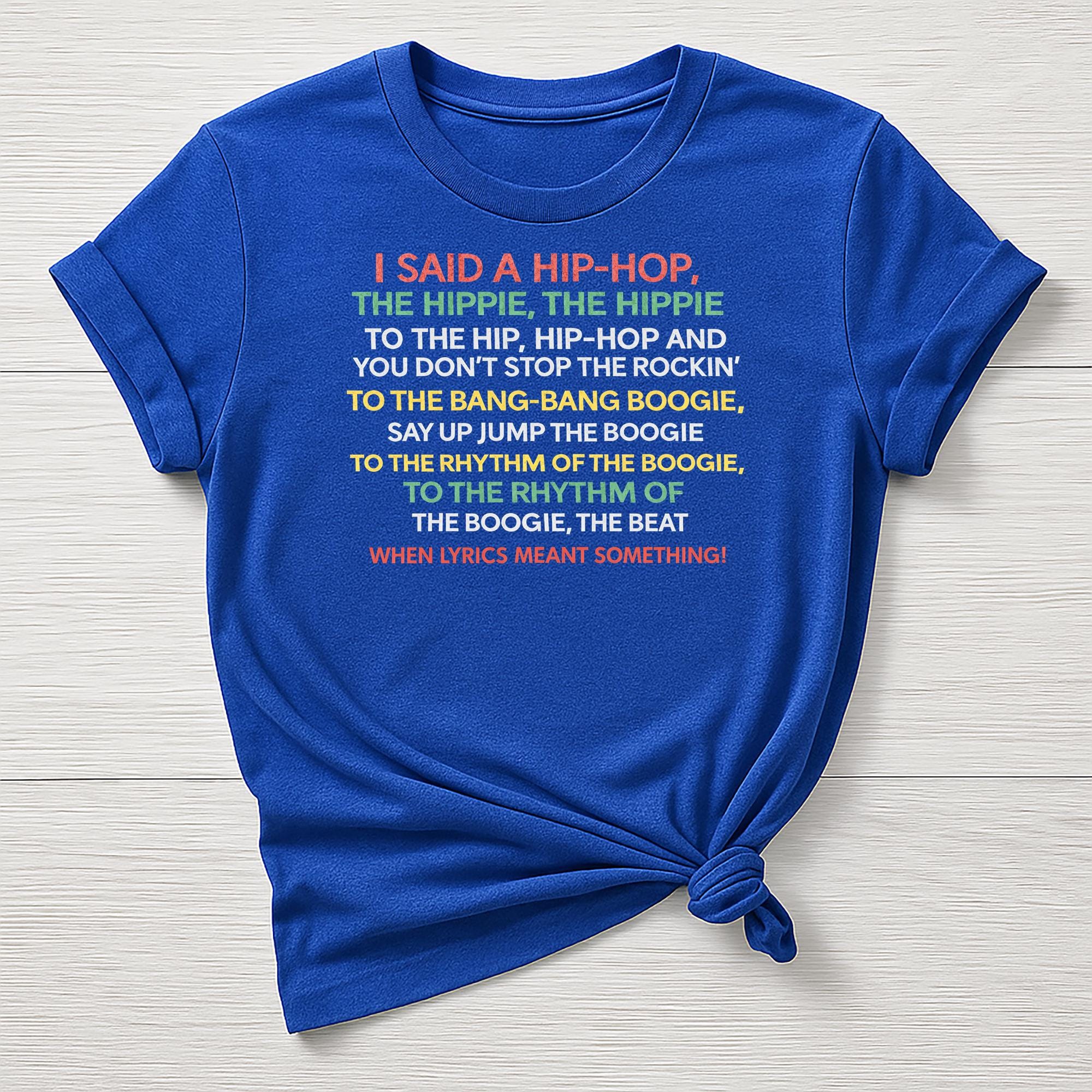 Music T-Shirt : Hip-Hop When Lyrics Meant Something Design, Gildan Softstyle