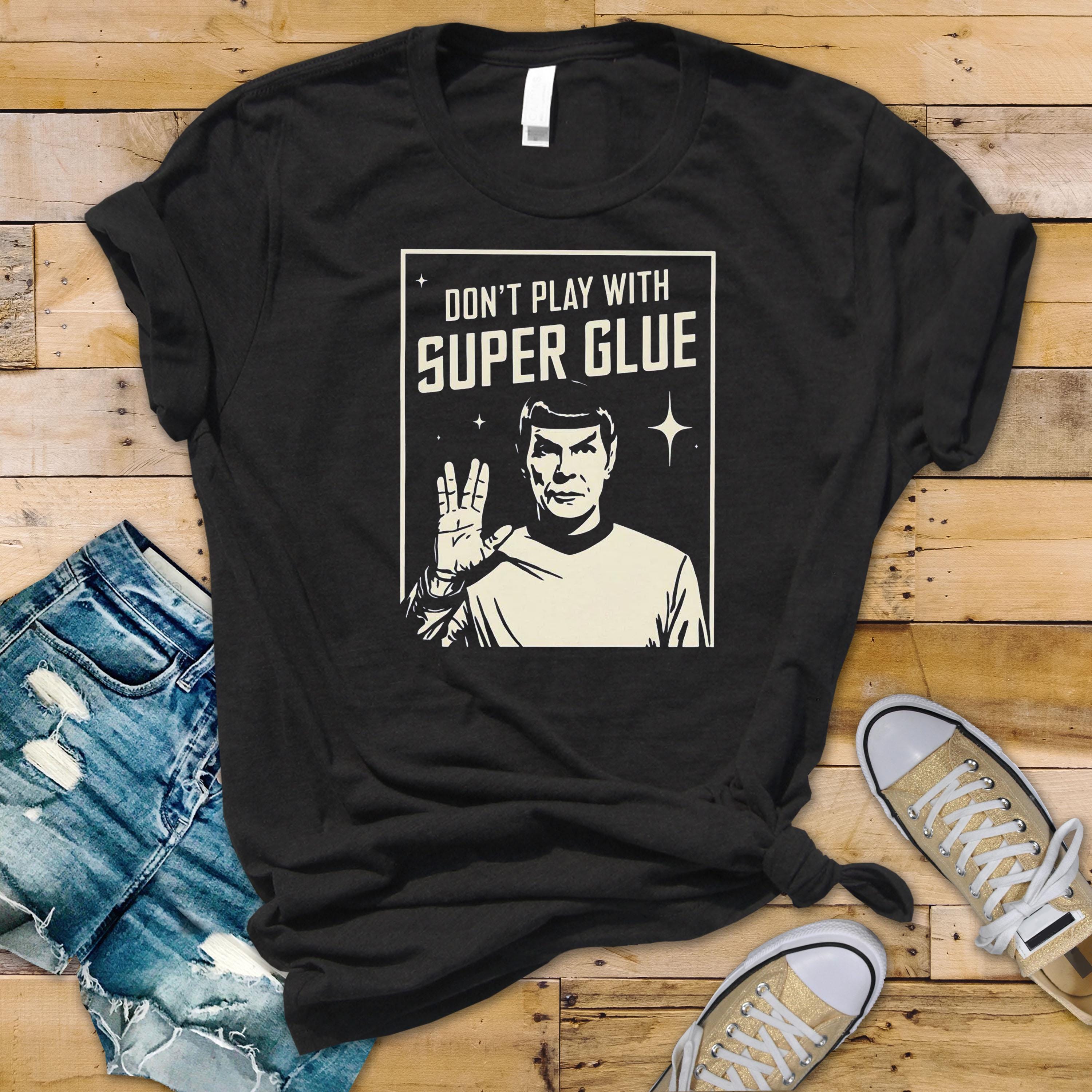 Sci-Fi Parody T-Shirt : Don't Play With Super Glue Design, Gildan Softstyle