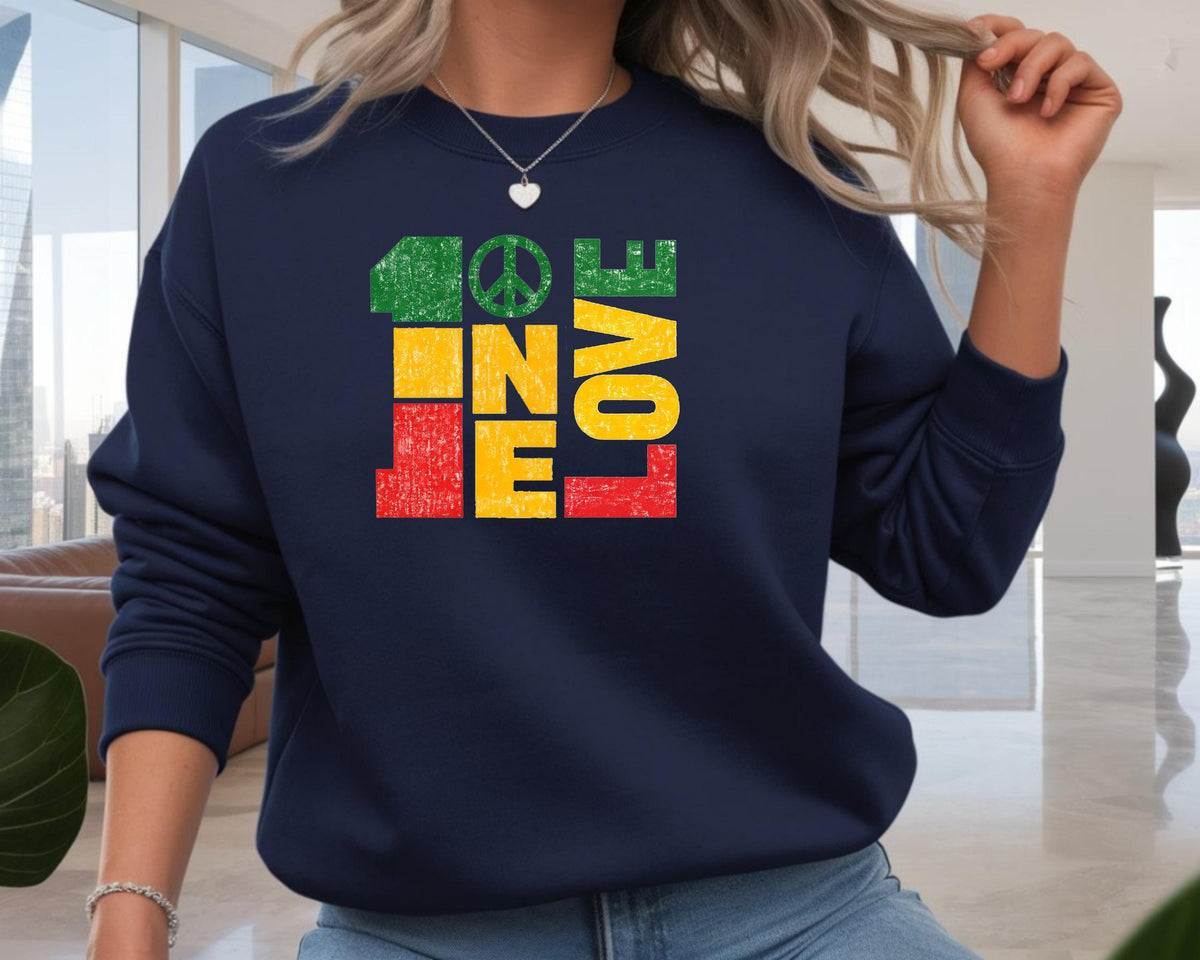 Music Sweatshirt: One Love Design, Gildan Heavyweight