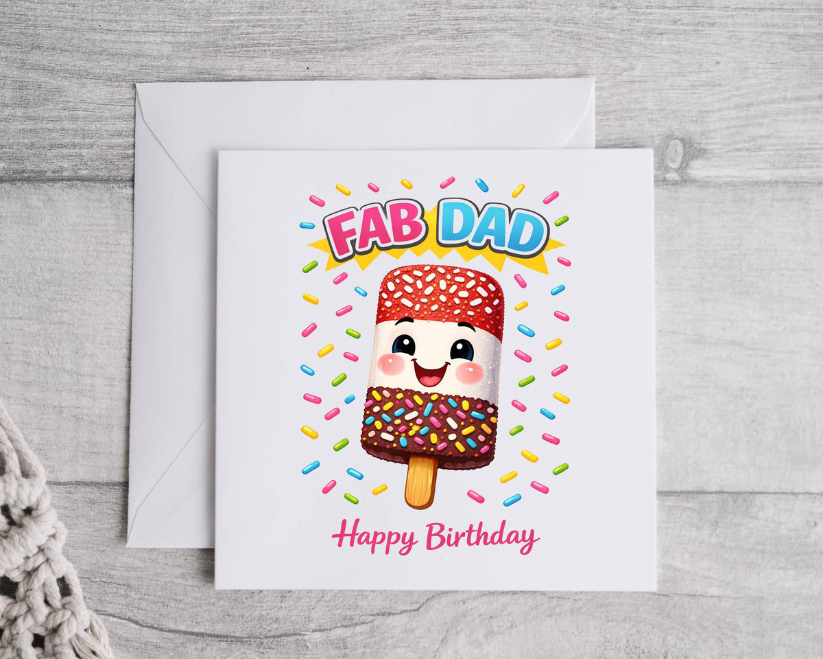 Dad Birthday Card - Fab Lolly Design with Fast Free UK Post