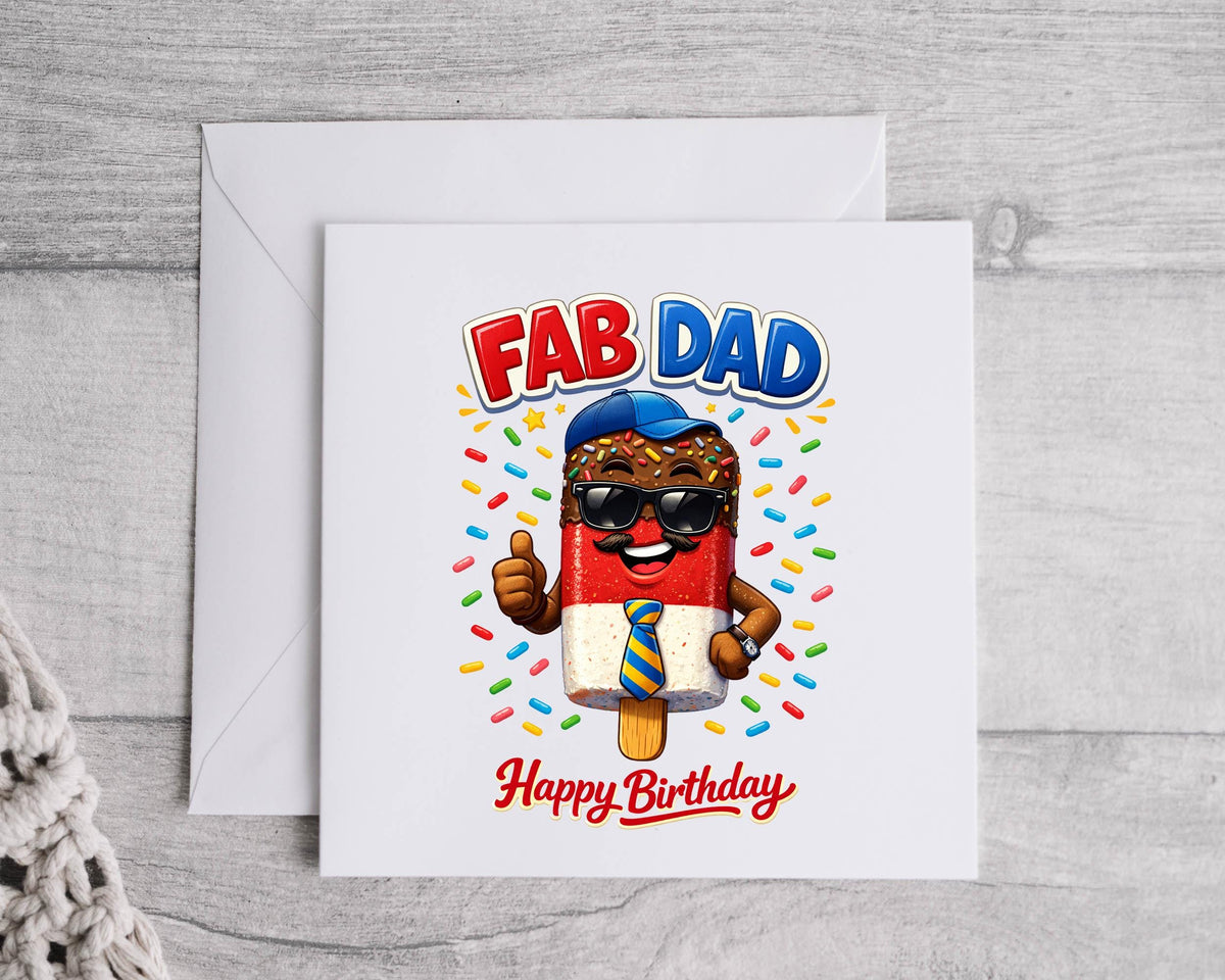 Dad Birthday Card - Fab Lolly Sunglasses Design with Fast Free UK Post