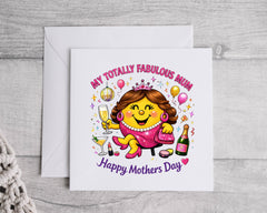 Mothers Day Card -  Totally Fab Mum Brown Design