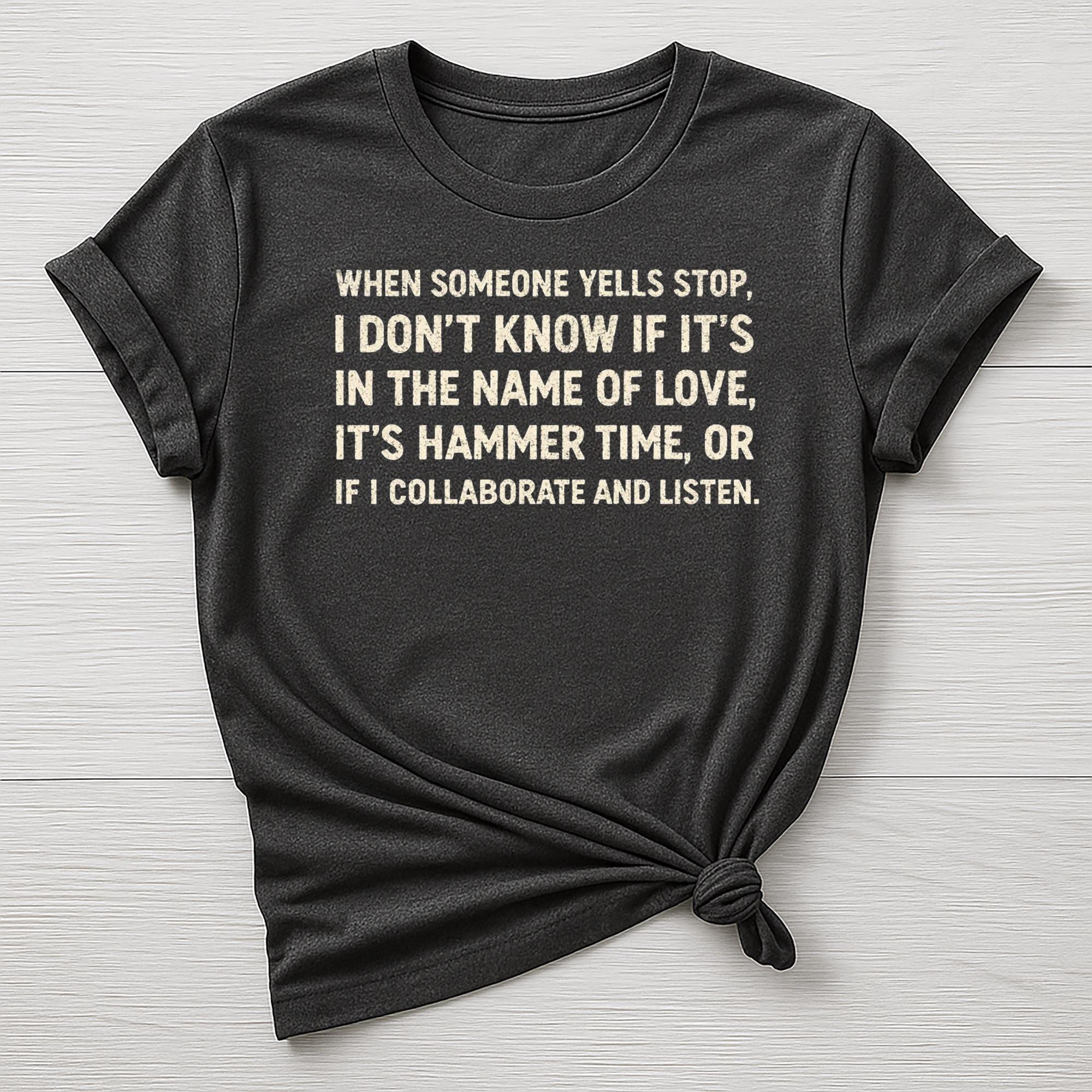 Music T-Shirt : Someone Yells Stop Design, Gildan Softstyle