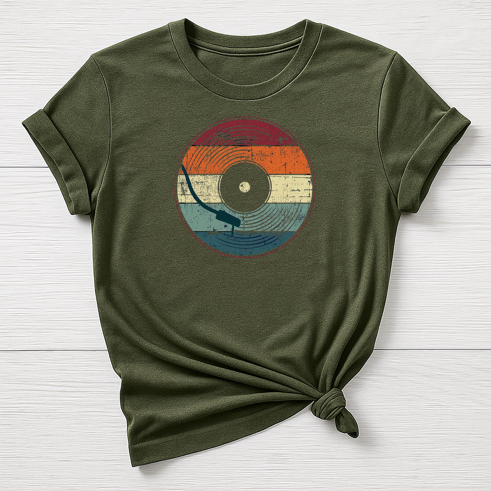 Music T-Shirt : Multi-Coloured Vinyl Design, Gildan Softstyle