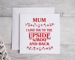 Mothers Day Card - Upside Down Design- Cult TV Parody Design - Fast Postage
