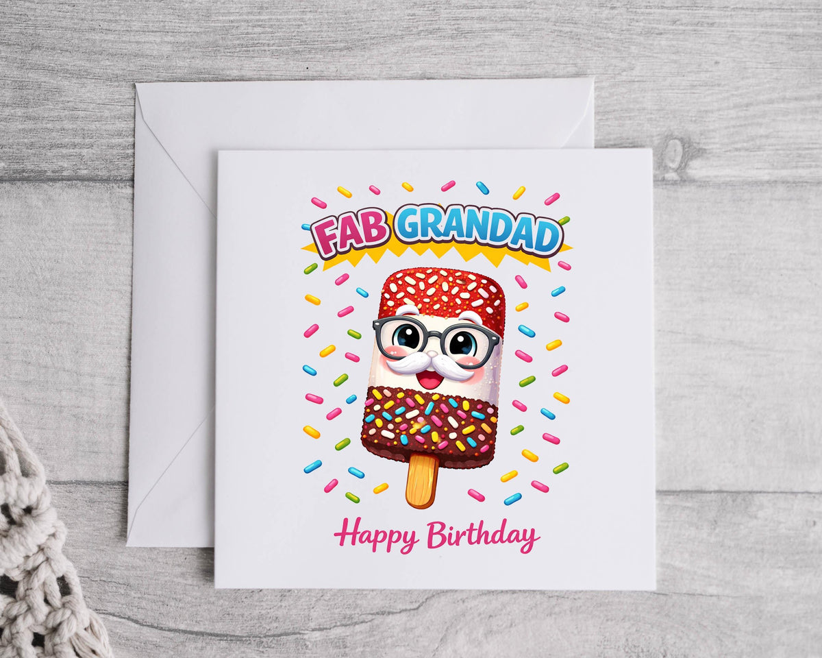 Grandad Birthday Card - Fab Lolly Design with Fast Free UK Post