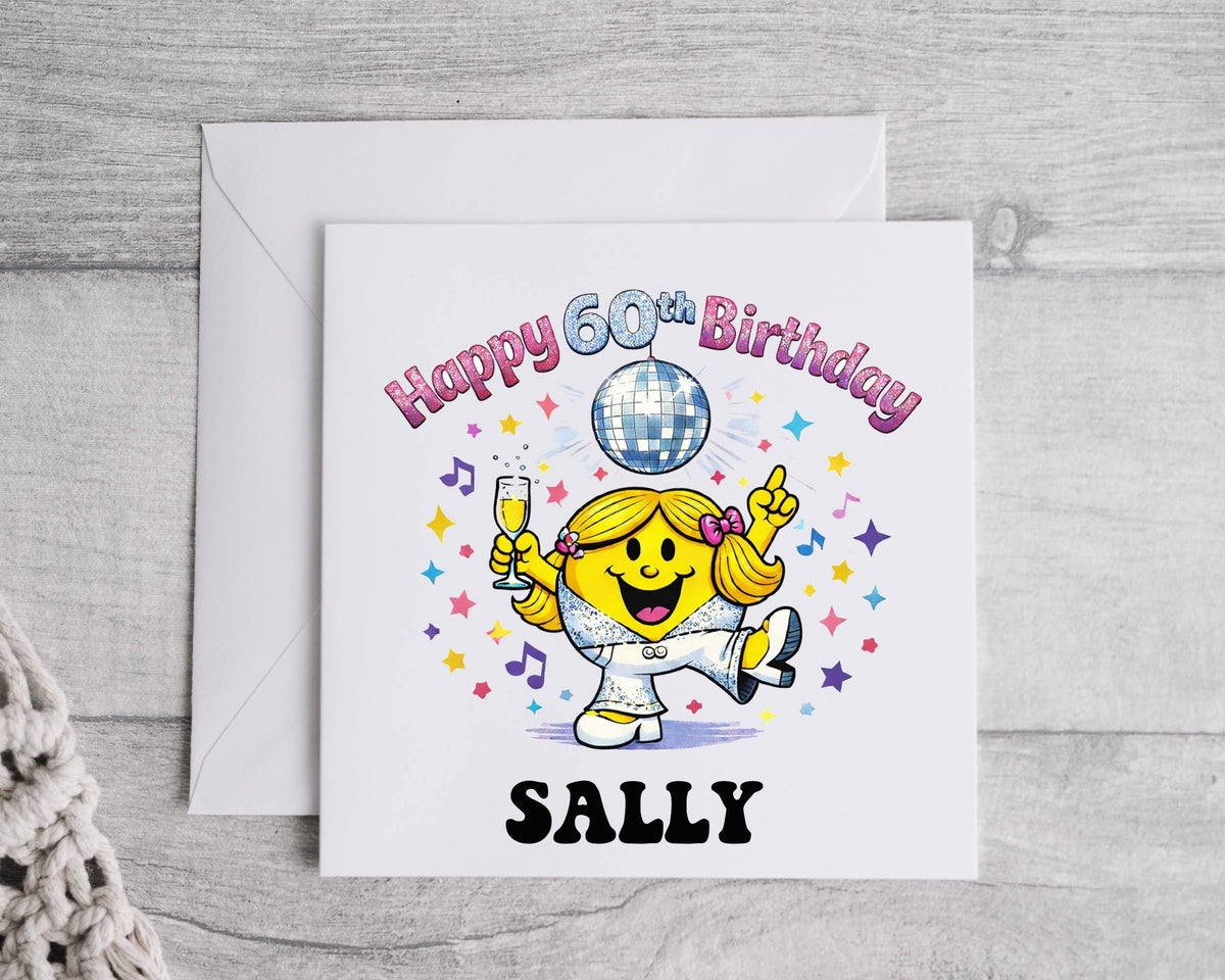 Personalised 60th Birthday Card: Dancing Queen with Name Design