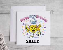 Personalised 60th Birthday Card: Dancing Queen with Name Design