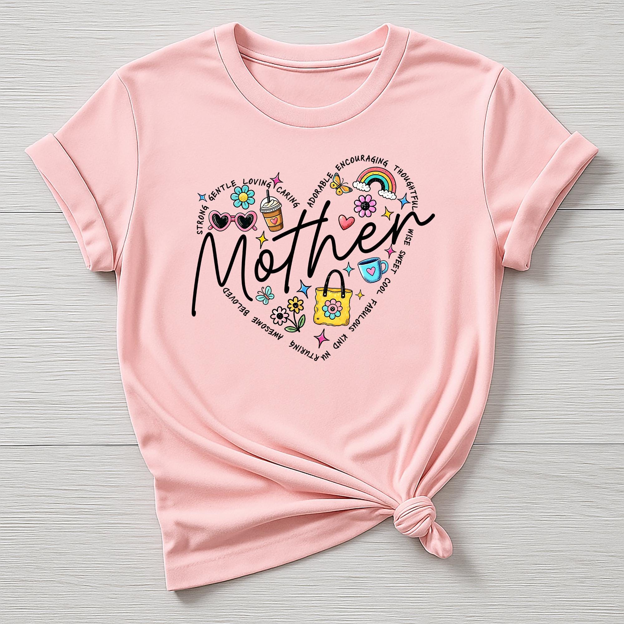Mothers DayT-Shirt : Mum Word Heart Design, Gildan Softstyle