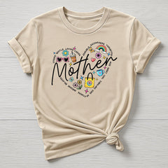 Mothers DayT-Shirt : Mum Word Heart Design, Gildan Softstyle
