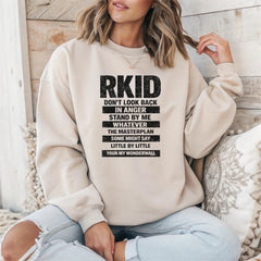 Music Sweatshirt: RKID Britpop Design, Sand Colour Gildan Heavyweight