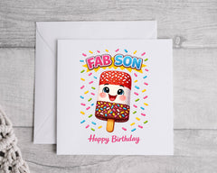 Son Birthday Card - Fab Lolly Design with Fast Free UK Post