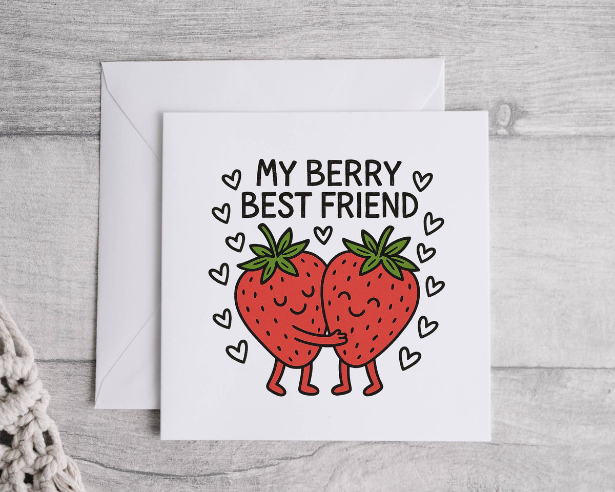 My Bestie Birthday Card - Berry Design - Custom print inside