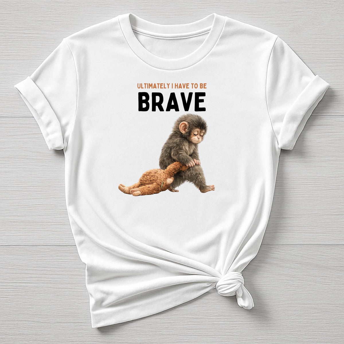Punch the Zoo Monkey T-Shirt : I Have To Be Brave Design, Gildan Softstyle