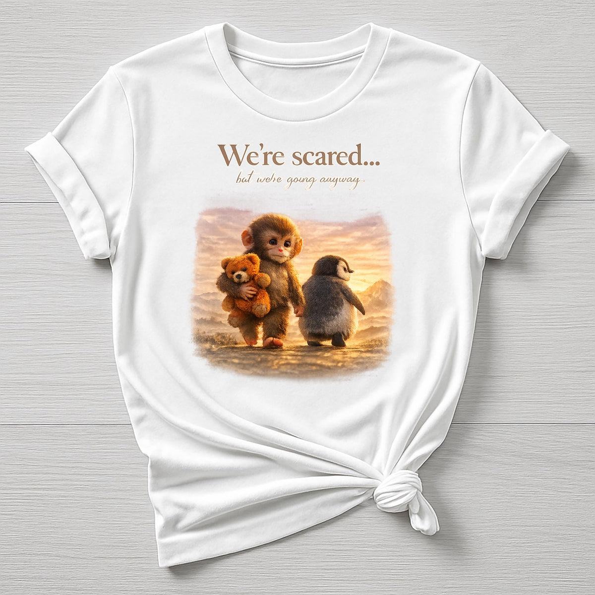 Punch the Zoo Monkey T-Shirt : We're Scared Design, Gildan Softstyle