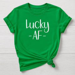 St Patricks Day T-Shirt : Lucky AF Design, Gildan Softstyle