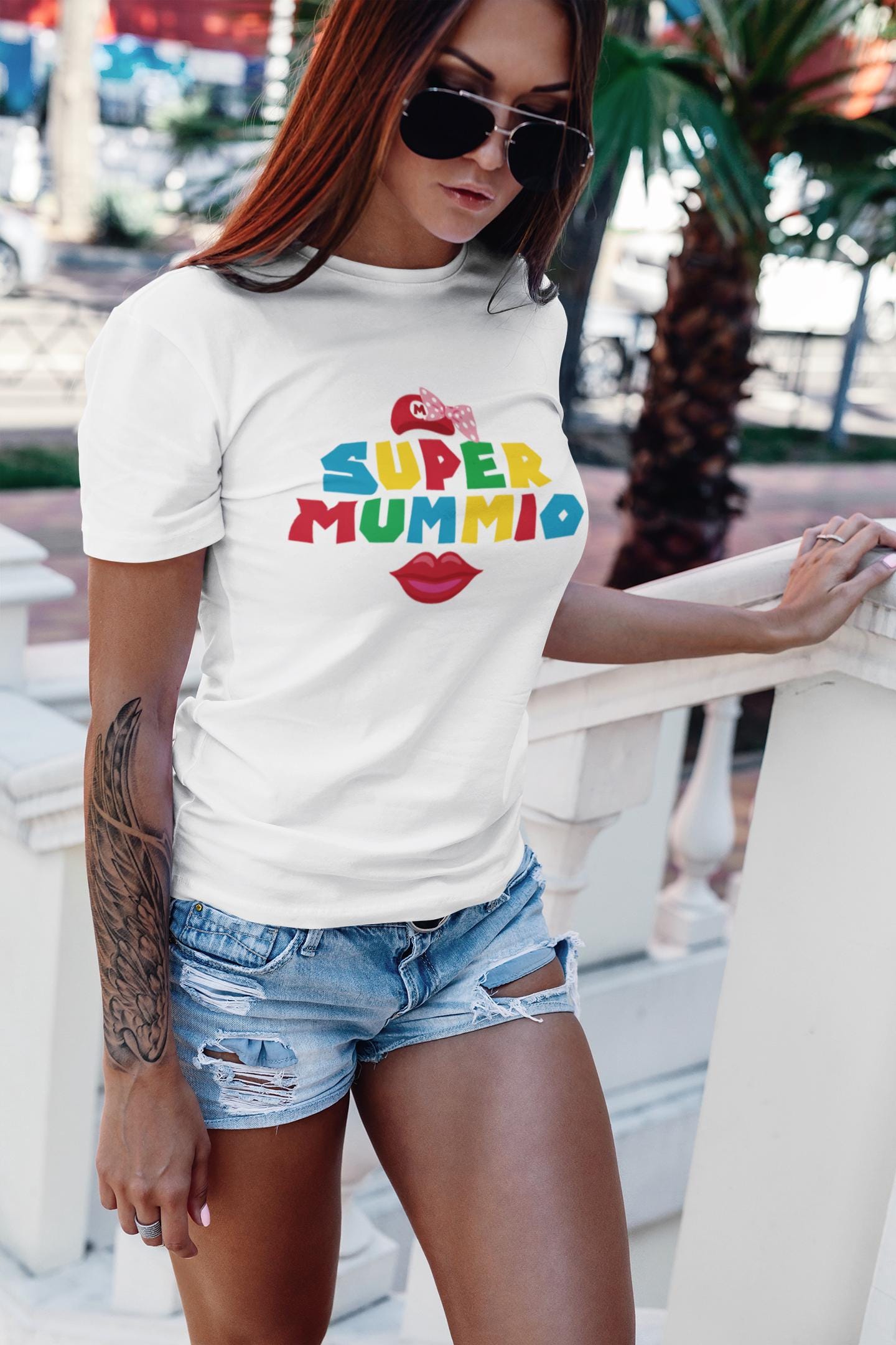 Mothers Day T-Shirt : Super Mummio Design, Gildan Softstyle