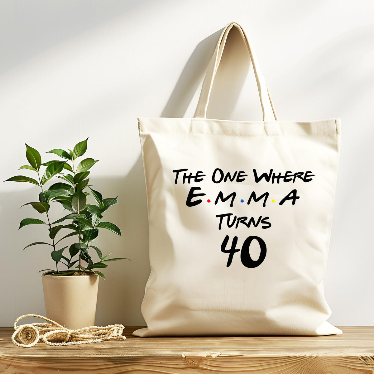 Personalised 40th Birthday Tote Bag - Friends Design - Tracked UK Shipping