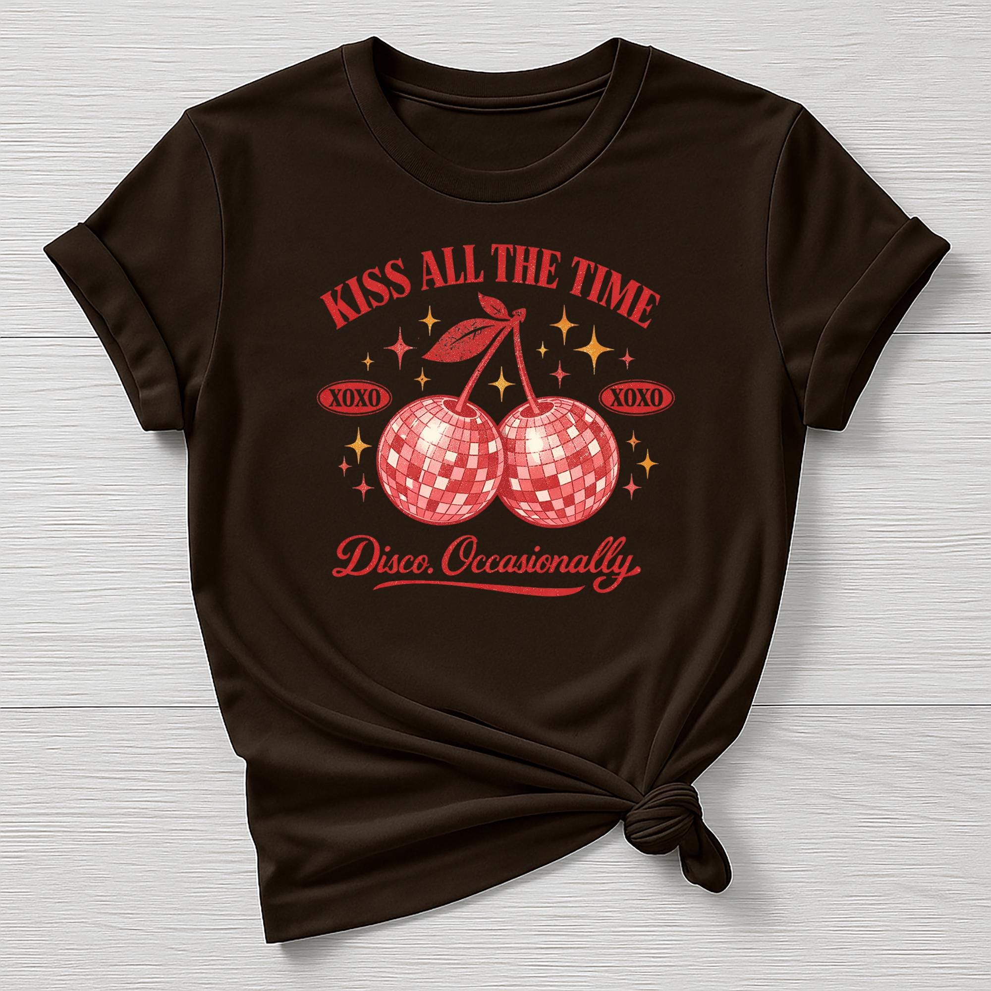 Music T-Shirt : Kiss All The Time Disco Occasionally Design, Gildan Softstyle
