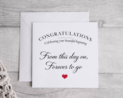 Personalised Wedding  Card – Forever to Go Design with Custom Text – Fast UK Postage