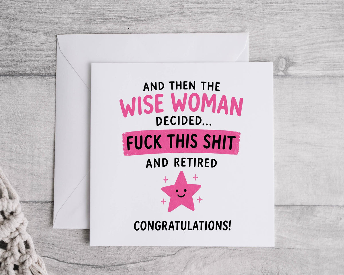 Personalised Retirement Card For Her: Funny Design - Fast UK Post