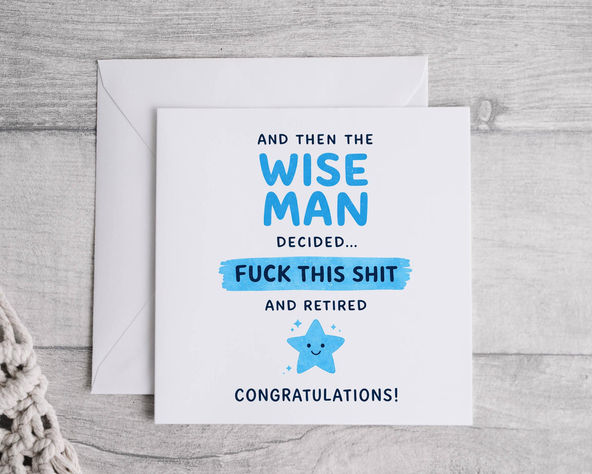 Personalised Retirement Card For Him: Funny Design - Fast UK Post