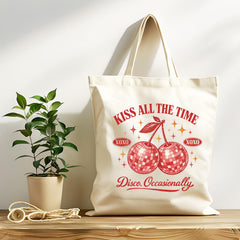 Kiss All The Time Disco Occasionally Tote Bag - Tracked UK Post