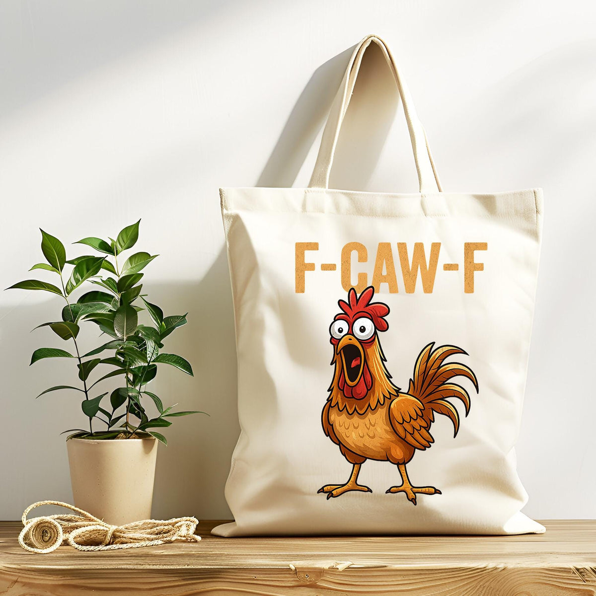 F-Caw-Tote Bag - Funny Chicken Gift - Tracked UK Post