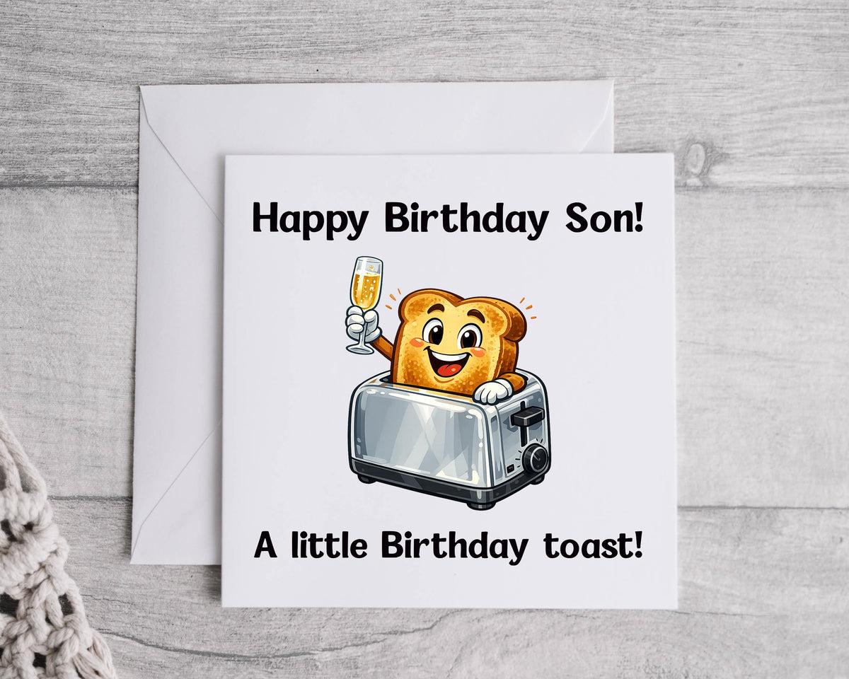 Son Birthday Card - A Little Toast Design