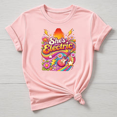 Music T-Shirt : She's Electric 90s Retro Design, Gildan Softstyle