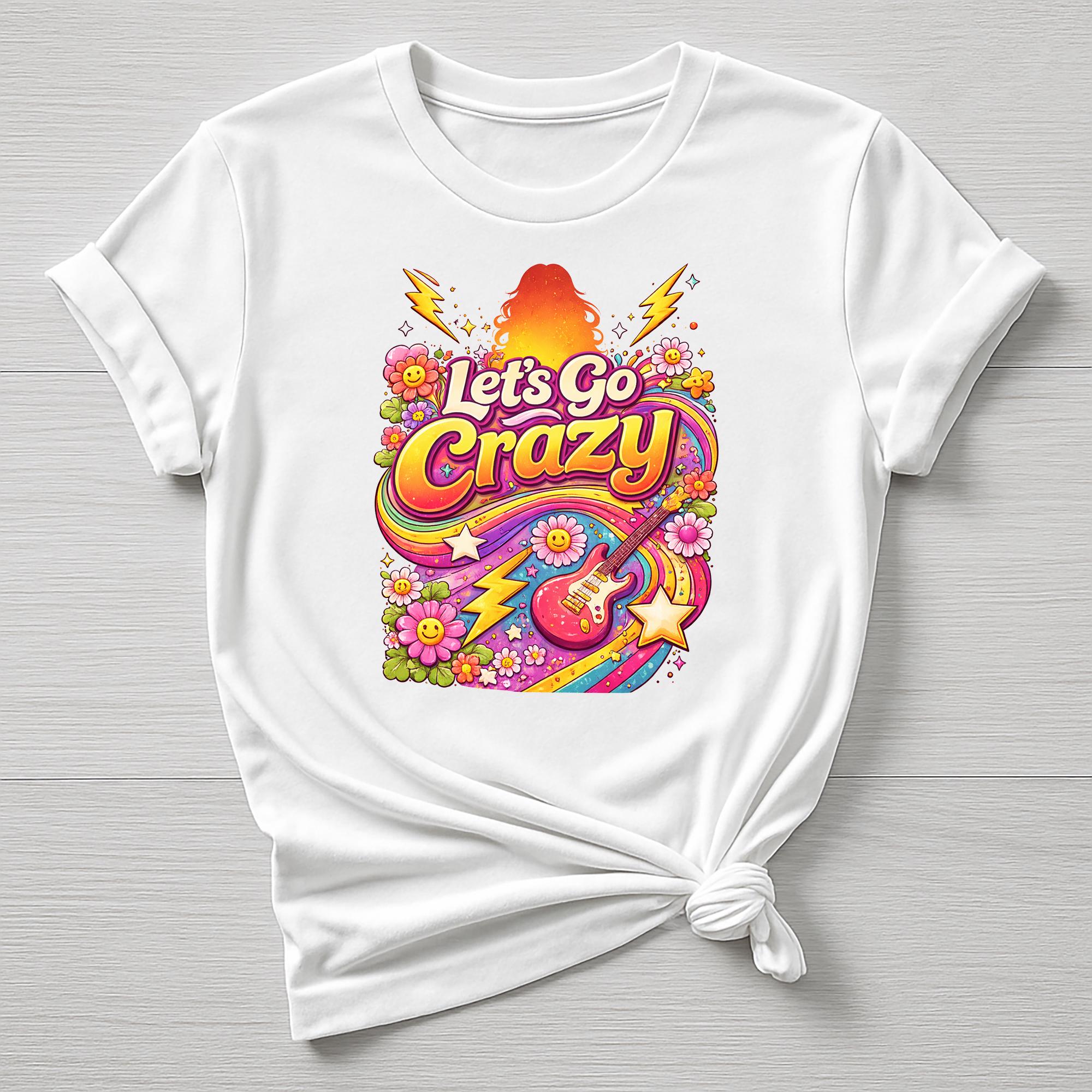 Music T-Shirt : Lets Go Crazy 80's Retro Design, Gildan Softstyle