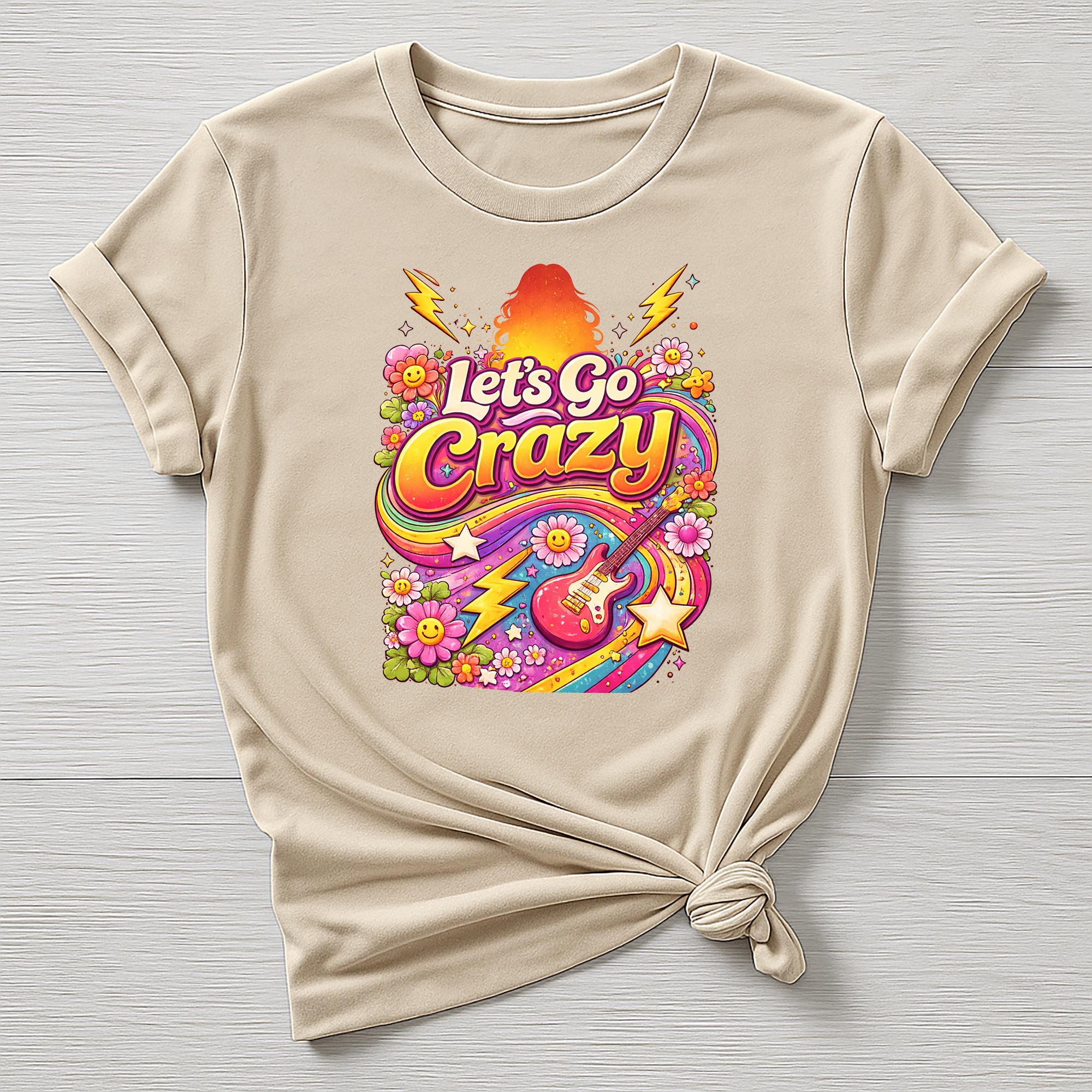 Music T-Shirt : Lets Go Crazy 80's Retro Design, Gildan Softstyle