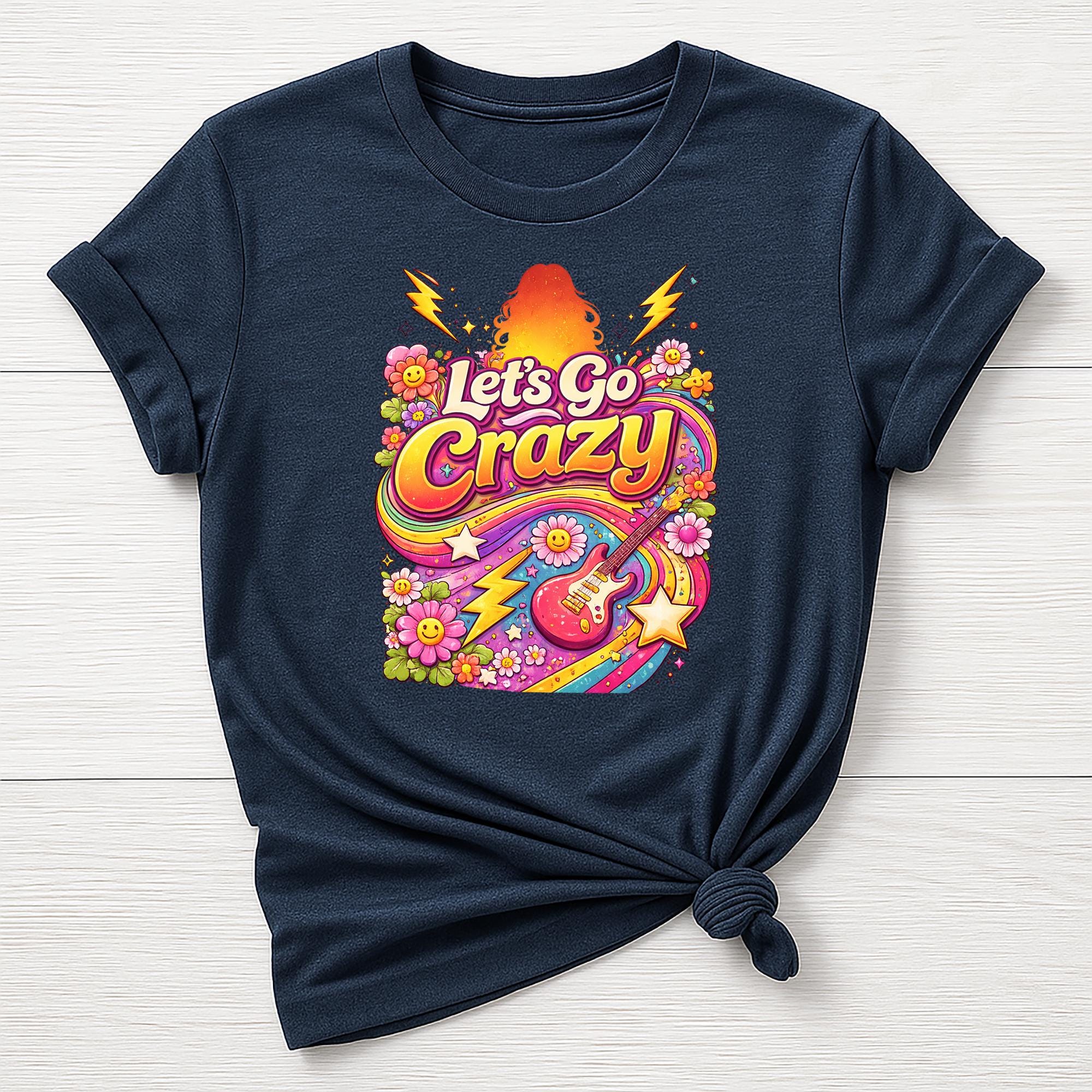 Music T-Shirt : Lets Go Crazy 80's Retro Design, Gildan Softstyle
